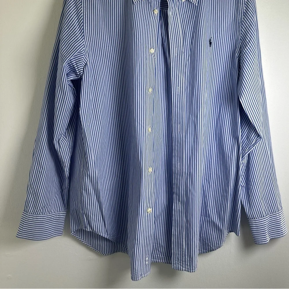 Ralph Lauren Boys Casual Blue Striped Button-Down Shirt – Size 18/20